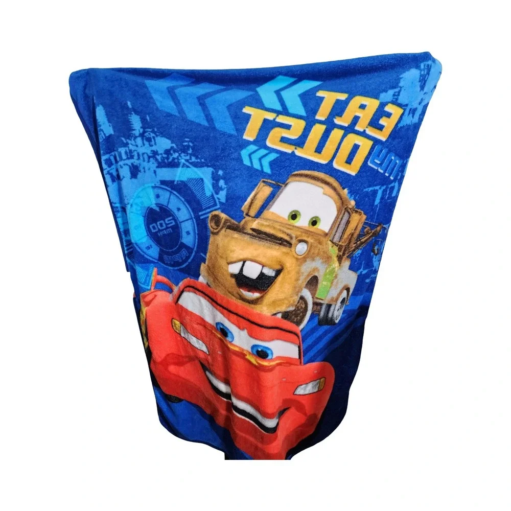 Vintage Disney Pixar Cars Lightning McQueen Mater Eat My‎ Dust Blanket